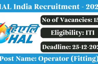 HAL India Recruitment 2025 – Apply Online for 156 Operator Posts