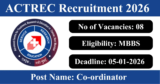 ACTREC Recruitment 2026 – Walk-in Interview for 08 State Co-ordinator, Zonal Co-ordinator Posts