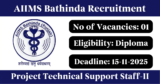 AIIMS Bathinda Recruitment 2025 – Walk-in Interview for 1 Project Technical Support Staff-II Post