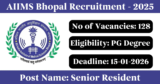 AIIMS Bhopal Recruitment 2026 – Apply Online for 128 Senior Resident Posts