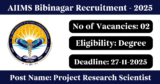 AIIMS Bibinagar Recruitment 2025 – Walk-in Interview for 2 Project Research Scientist Posts