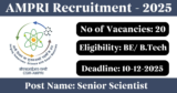 AMPRI Recruitment 2025 – Apply Online for 20 Scientist Posts