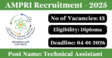 AMPRI Recruitment 2026 – Apply Online for 13 Technical Assistant, Technician Posts