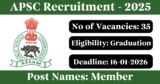 APSC Recruitment 2026 – Apply Online for 35 Member Posts