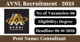 AVNL Recruitment 2026 – Apply Offline for 6 Consultant, Manager Posts
