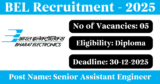 BEL Recruitment 2025 – Apply Offline for 5 Senior Assistant Engineer Posts