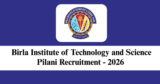 BITS Pilani Recruitment 2026 – Apply for 1 Junior Research Fellow Post