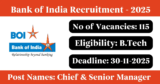BOI Recruitment 2025 – Apply Online for 115 Officer (Manager) Posts