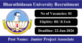 BDU Recruitment 2026 – Apply Offline for 1 Junior Project Associate Post