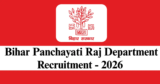 Bihar Panchayati Raj Recruitment 2026