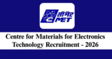 CMET Recruitment 2026 – Walk-in Interview for 1 Consultant Post