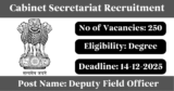 Cabinet Secretariat Recruitment 2025 – Apply Offline for 250 Deputy Field Officer Posts