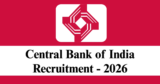 Central Bank of India Recruitment 2026