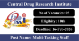 CDRI Recruitment 2026 – Apply Online for 05 Multi-Tasking Staff Posts