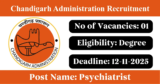 Chandigarh Administration Recruitment 2025 – Apply Offline for 1 Psychiatrist Post