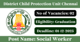 DCPU Chennai Recruitment 2025 – Apply Offline for 2 Social Worker Posts