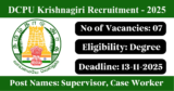 DCPU Krishnagiri Recruitment 2025 – Apply Offline for 7 Supervisor, Case Worker Posts