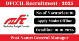 DFCCIL Recruitment 2025 – Apply Offline for 1 General Manager/Additional General Manager Post