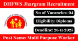 DHFWS Jhargram Recruitment 2025 – Apply Online for 4 Multi Purpose Worker Posts