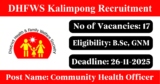 DHFWS Kalimpong Recruitment 2025 – Apply for 17 Community Health Officer Posts