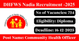 DHFWS Nadia Recruitment 2025 – Apply Online for 724 Community Health Officer Posts