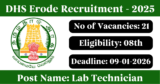DHS Erode Recruitment 2026 – Apply Offline for 21 Lab Technician Posts