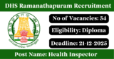 DHS Ramanathapuram Recruitment 2025 – Apply Offline for 54 Health Inspector Posts