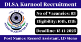 DLSA Kurnool Recruitment 2025 – Apply Offline for 3 Record Assistant Posts