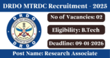 DRDO MTRDC Recruitment 2025 – Walk-in Interview for 2 Junior Research Fellow Posts