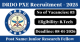 DRDO PXE Recruitment 2026 – Apply for 3 Junior Research Fellow Posts