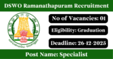 DSWO Ramanathapuram Recruitment 2025 – Apply Offline for 1 Specialist in Financial Literacy Post