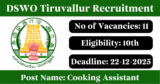 DSWO Tiruvallur Recruitment 2025 – Apply Offline for 11 Cooking Assistant Posts