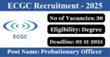 ECGC Recruitment 2025 – Apply Online for 30 Probationary Officer Posts