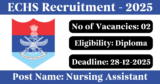 ECHS Recruitment 2025 – Apply Offline for 2 Nursing Assistant, Ambulance Driver Posts