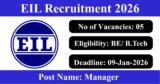 EIL Recruitment 2026 – Apply Online for 05 Manager Posts