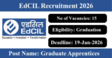 EdCIL Recruitment 2026 – Apply Online for 15 Graduate Apprentices Posts