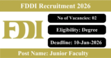 FDDI Recruitment 2026 – Apply Online/Offline for 2 Junior Faculty Posts
