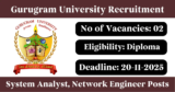 Gurugram University Recruitment 2025 – Walk-in Interview for 2 System Analyst Posts