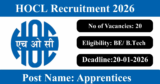 HOCL Recruitment 2026 – Apply Online for 20 Apprentices Posts