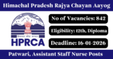 HPRCA Recruitment 2025-26 Apply Online for 842 Patwari, Assistant Staff Nurse Posts