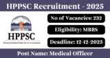 HPPSC Recruitment 2025 – Apply Online for 232 Medical Officer Posts
