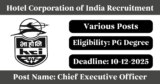 Hotel Corporation of India Recruitment 2025