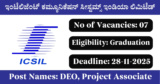 ICSIL Recruitment 2025 – Walk-in Interview for 7 DEO, Project Associate Posts