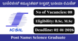 ICSIL Recruitment 2026 – Walk-in Interview for 8 Science Graduate Posts