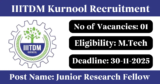 IIITDM Kurnool Recruitment 2025 – Apply for 1 Junior Research Fellow Post