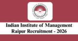 IIM Raipur Recruitment 2026 – Apply Online for 2 Research Associate Posts