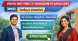 IIMB Recruitment 2026 – Apply Online for Various Post Doctoral Research Associate Posts