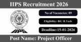 IIPS Recruitment 2026 – Apply Online for 9 Project Officer Posts