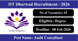 IIT Dharwad Recruitment 2026 – Apply Online for 1 Audit Consultant Post