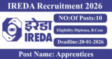 IREDA Recruitment 2026 – Apply Online for 10 Apprentices Posts
